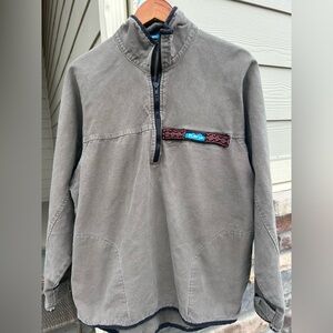 Vintage Mens KAVU 1/4 Zip Cotton Canvas Pullover Shirt Jacket M